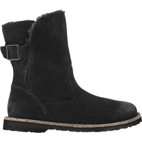 Birkenstock-Women's Upsalla Shearling Mid Boot Black/Black Suede/Shearling