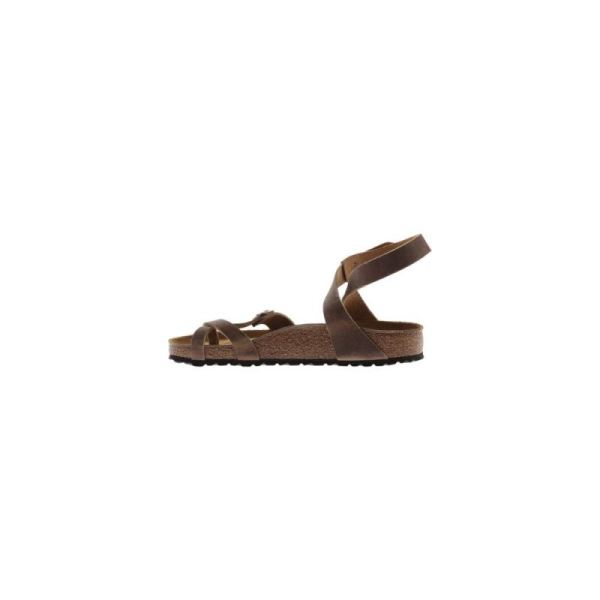 Birkenstock-Women's Yara Oil Leather Toe Loop Sandal Tobacco Oiled