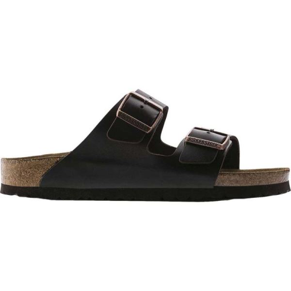 Birkenstock-Women's Arizona Amalfi Leather with Soft Footbed Slide Brown Amalfi Leather