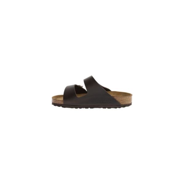 Birkenstock-Women's Arizona Amalfi Leather with Soft Footbed Slide Brown Amalfi Leather