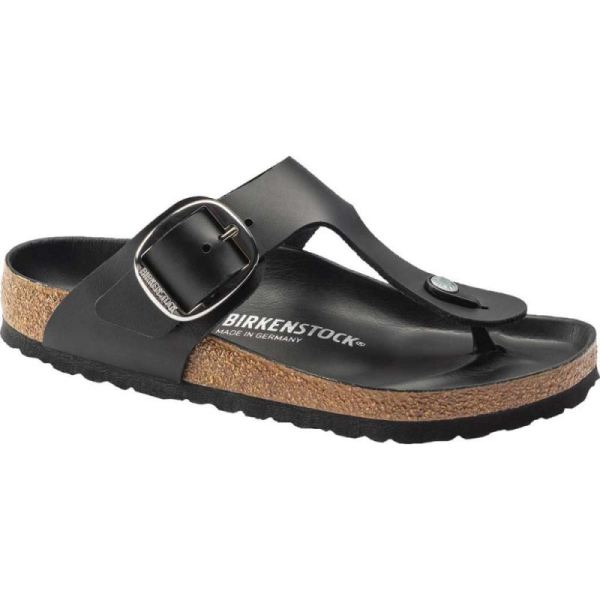 Birkenstock-Women's Gizeh Big Buckle Thong Sandal Black Leather