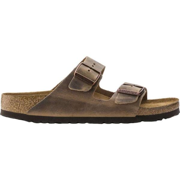 Birkenstock-Women's Arizona Soft Footbed Oil Leather Slide Tobacco Oiled Leather