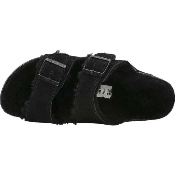 Birkenstock-Women's Arizona Shearling Slide Black Suede/Black Shearling