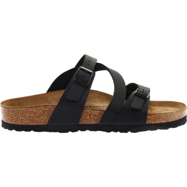 Birkenstock-Women's Salina Strappy Slide Black Birko-Flor