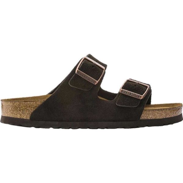 Birkenstock-Men's Arizona Suede with Soft Footbed Slide Mocha Suede with Soft Footbed