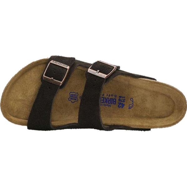 Birkenstock-Men's Arizona Suede with Soft Footbed Slide Mocha Suede with Soft Footbed