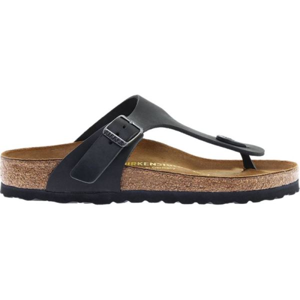 Birkenstock-Women's Gizeh Thong Sandal Black Oiled Leather