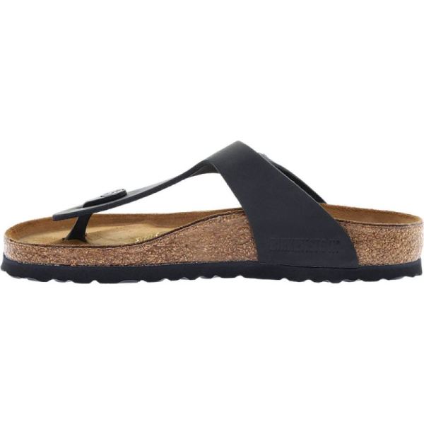 Birkenstock-Women's Gizeh Thong Sandal Black Oiled Leather