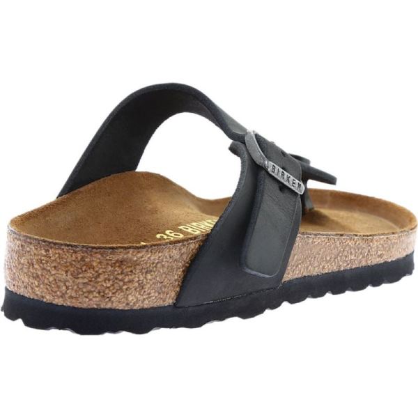 Birkenstock-Women's Gizeh Thong Sandal Black Oiled Leather