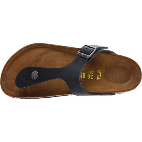 Birkenstock-Women's Gizeh Thong Sandal Black Oiled Leather