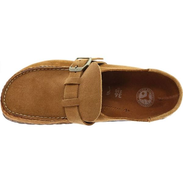 Birkenstock-Women's Buckley Moc Toe Suede Clog Tea Suede