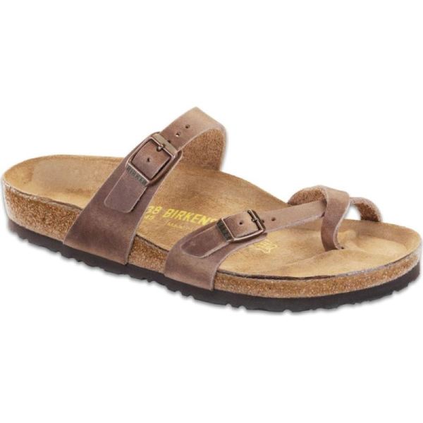 Birkenstock-Women's Mayari Oiled Leather Thong Sandal Tobacco Oiled Leather