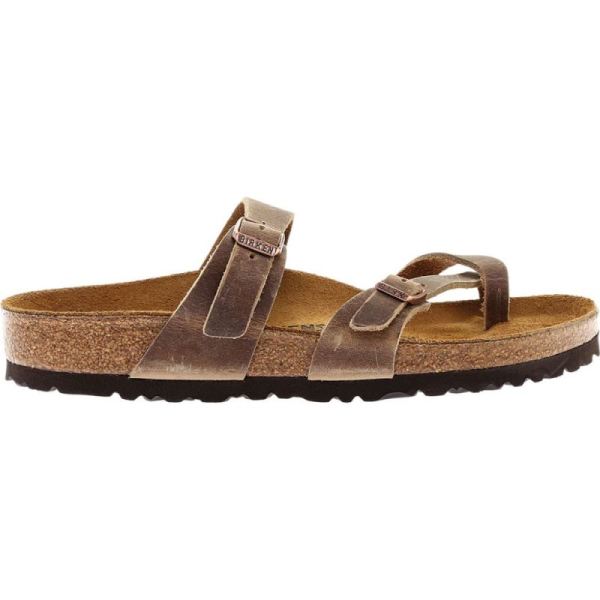 Birkenstock-Women's Mayari Oiled Leather Thong Sandal Tobacco Oiled Leather