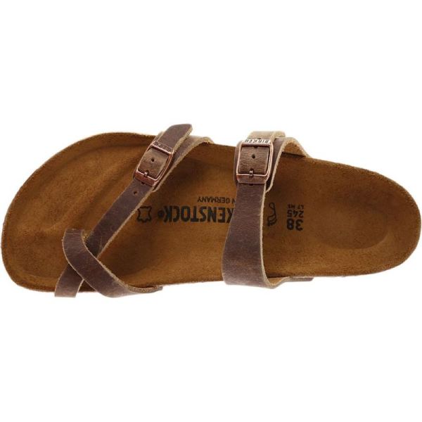 Birkenstock-Women's Mayari Oiled Leather Thong Sandal Tobacco Oiled Leather