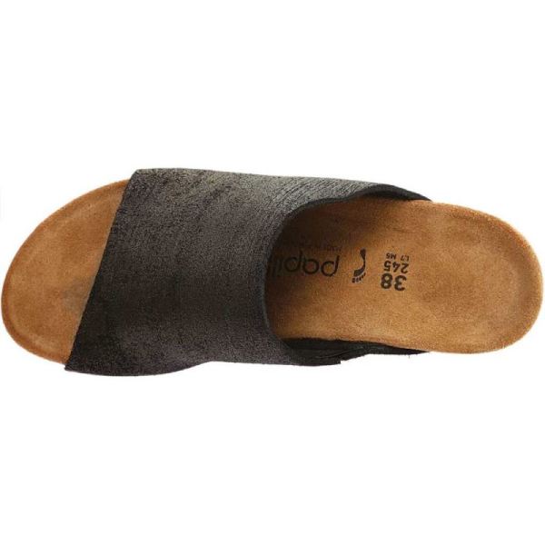 Birkenstock-Women's Papillio Namica Wedge Slide Metallic Antique Black Leather