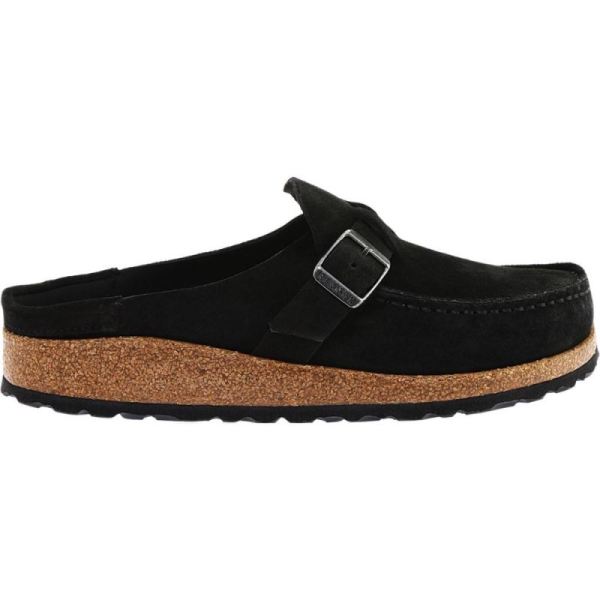 Birkenstock-Women's Buckley Moc Toe Suede Clog Black Suede