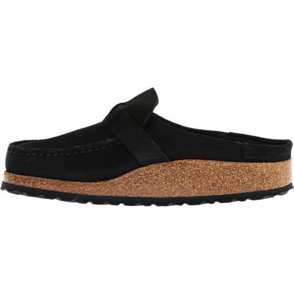 Birkenstock-Women's Buckley Moc Toe Suede Clog Black Suede