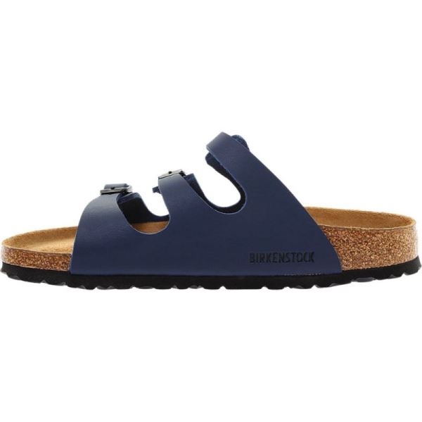 Birkenstock-Women's Florida Birko-Flor Soft Footbed Slide Navy Birko-Flor