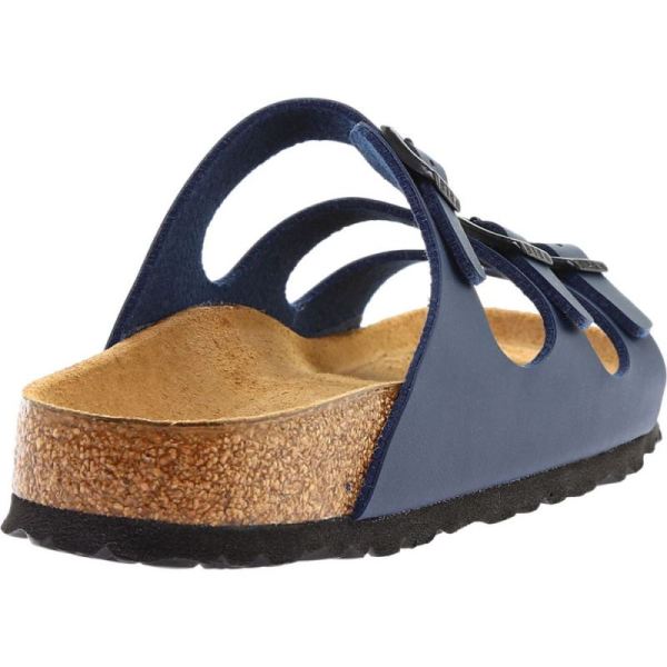 Birkenstock-Women's Florida Birko-Flor Soft Footbed Slide Navy Birko-Flor