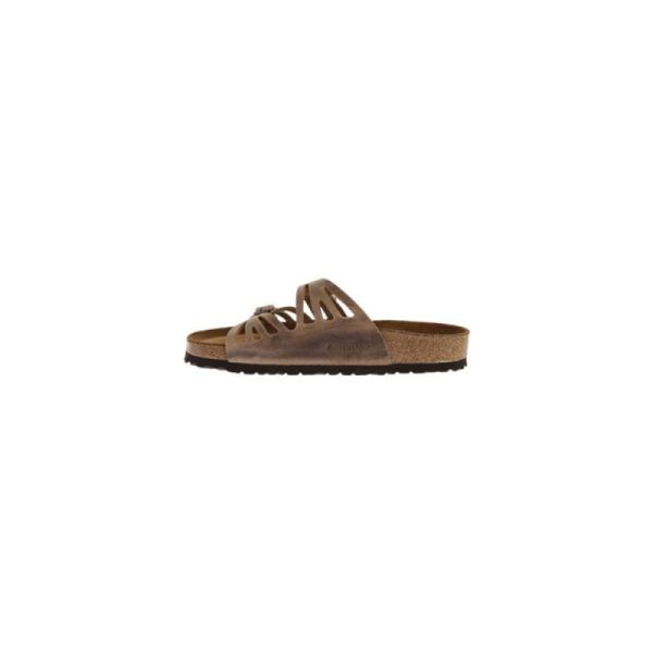 Birkenstock-Women's Granada Soft Footbed Slide Tobacco Oiled Leather