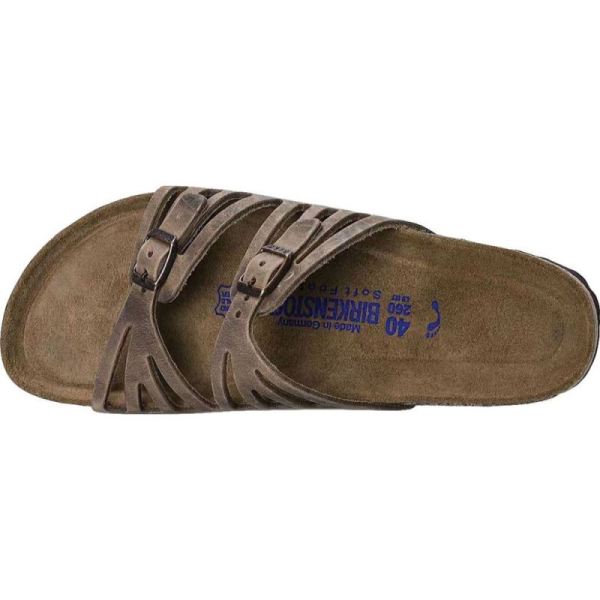 Birkenstock-Women's Granada Soft Footbed Slide Tobacco Oiled Leather