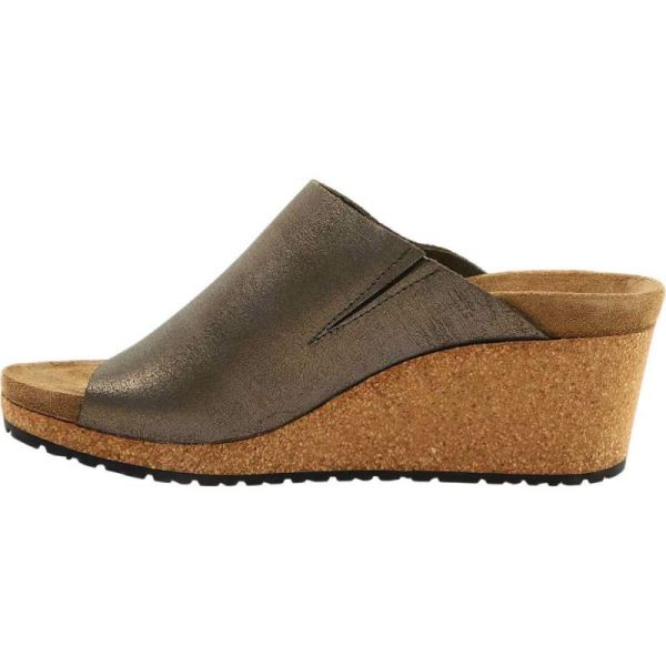 Birkenstock-Women's Papillio Namica Wedge Slide Metallic Stone Gold Leather