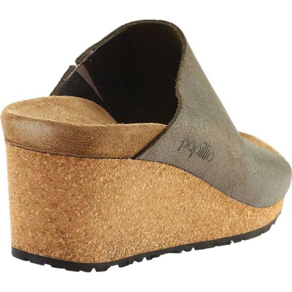 Birkenstock-Women's Papillio Namica Wedge Slide Metallic Stone Gold Leather