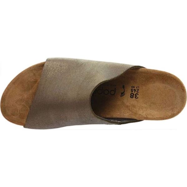 Birkenstock-Women's Papillio Namica Wedge Slide Metallic Stone Gold Leather