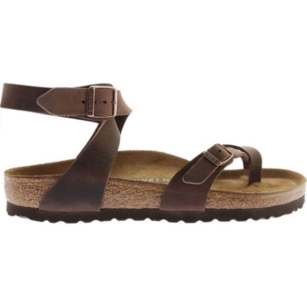 Birkenstock-Women's Yara Oil Leather Toe Loop Sandal Habana Oiled Leather