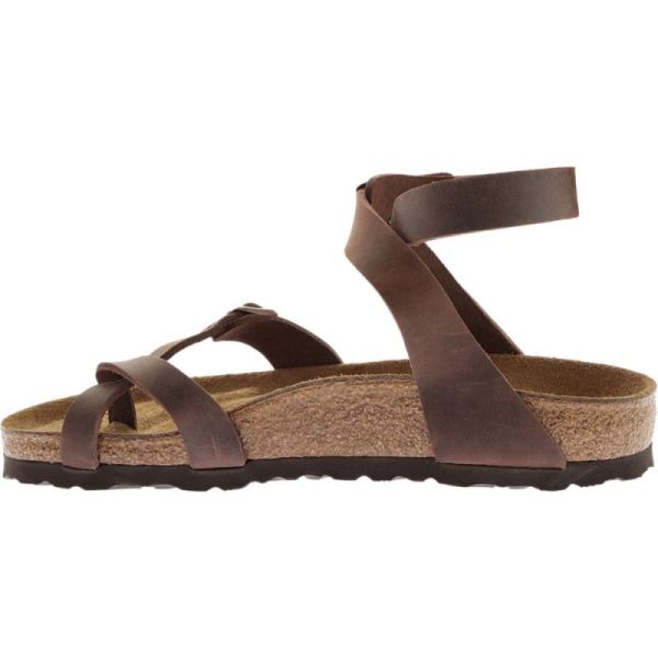 Birkenstock-Women's Yara Oil Leather Toe Loop Sandal Habana Oiled Leather