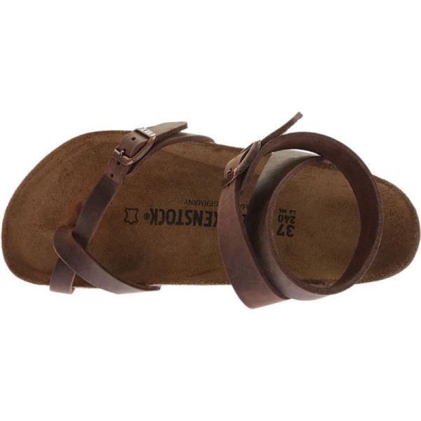 Birkenstock-Women's Yara Oil Leather Toe Loop Sandal Habana Oiled Leather