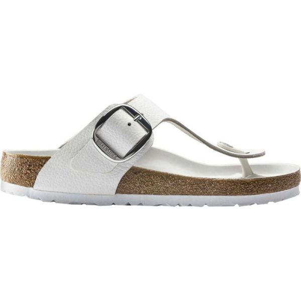 Birkenstock-Women's Gizeh Big Buckle Thong Sandal White Leather