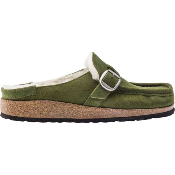 Birkenstock-Women's Buckley Shearling Clog Mountain View/Natural Suede/Shearling