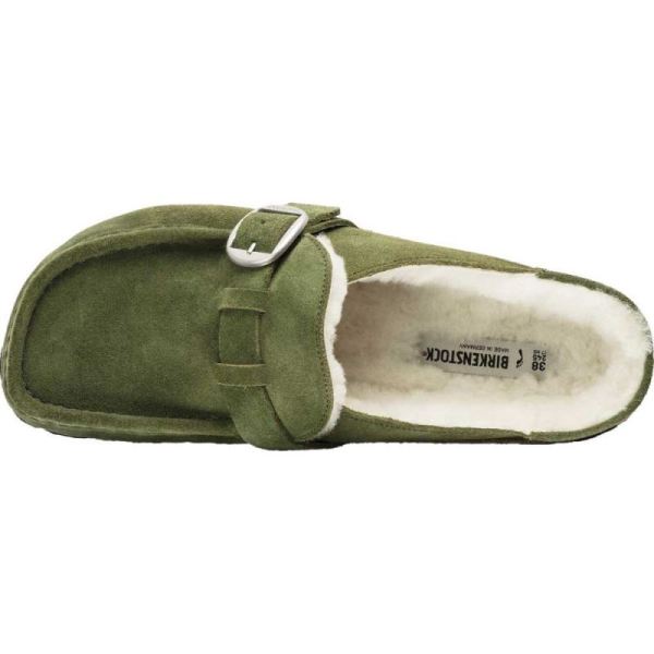 Birkenstock-Women's Buckley Shearling Clog Mountain View/Natural Suede/Shearling