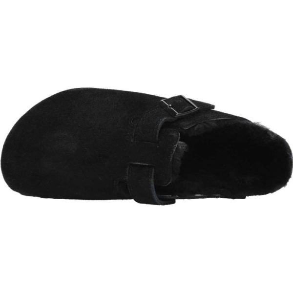 Birkenstock-Men's Boston Shearling Clog Black/Black Suede