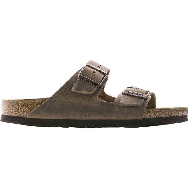 Birkenstock-Men's Arizona Oiled Leather Slide Tobacco Oiled Leather