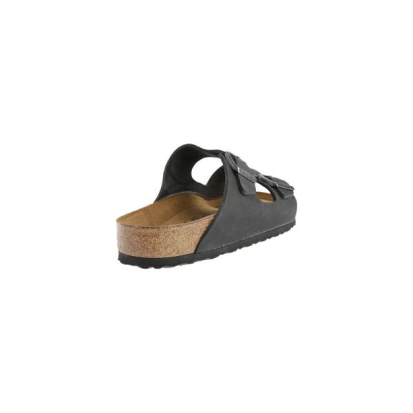 Birkenstock-Women's Arizona Soft Footbed Oil Leather Slide Black Oiled Leather