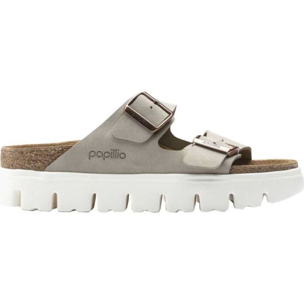 Birkenstock-Women's Arizona Chunky Two Strap Slide Taupe Suede