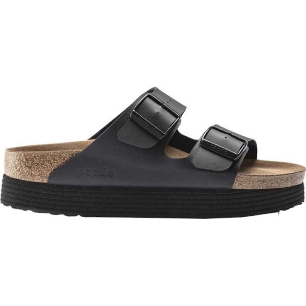 Birkenstock-Women's Arizona Platform Vegan Slide Black Birko-Flor