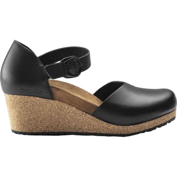 Birkenstock-Women's Papillio Mary Wedge Closed Toe Sandal Black Leather 2