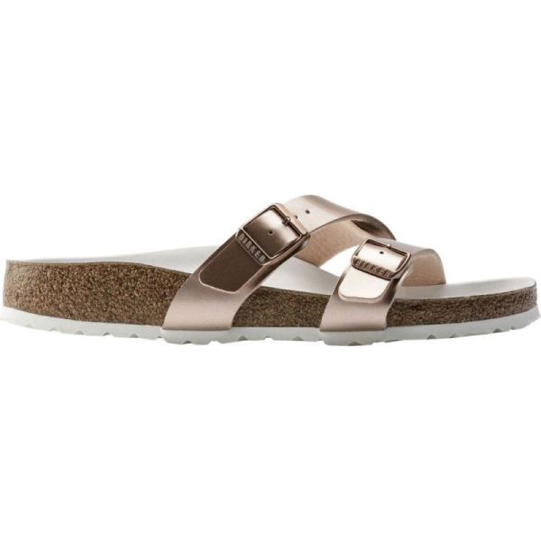 Birkenstock-Women's Yao Hex Slide Copper Birko-Flor