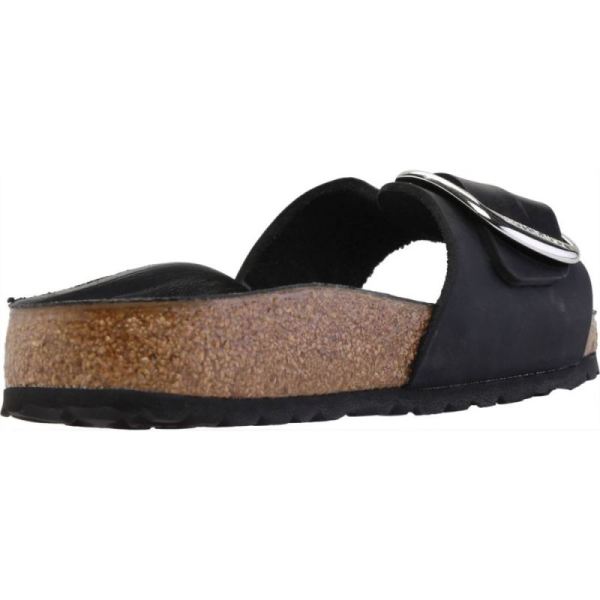 Birkenstock-Women's Madrid Big Buckle Slide Black Oiled Leather