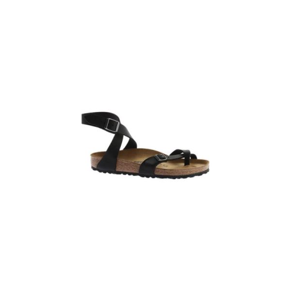 Birkenstock-Women's Yara Oil Leather Toe Loop Sandal Black Oiled