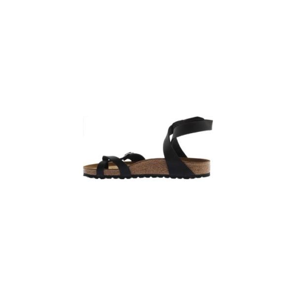 Birkenstock-Women's Yara Oil Leather Toe Loop Sandal Black Oiled