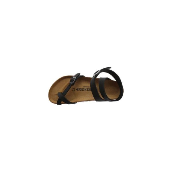 Birkenstock-Women's Yara Oil Leather Toe Loop Sandal Black Oiled