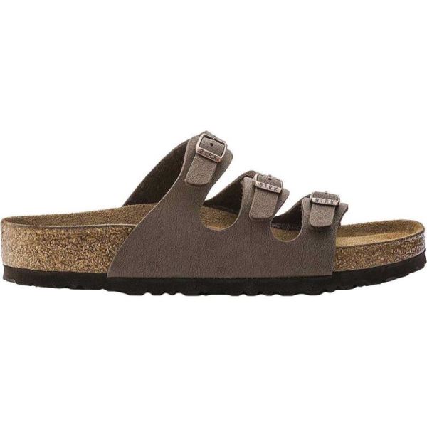 Birkenstock-Women's Florida Birkibuc Soft Footbed Mocha Birkibuc