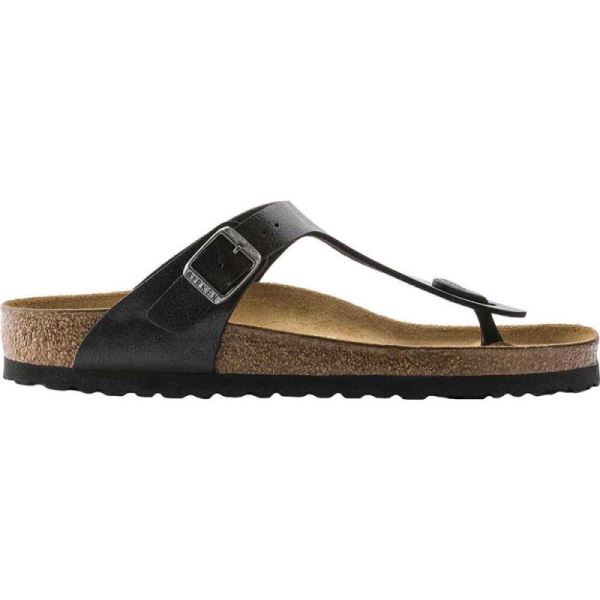 Birkenstock-Women's Gizeh Birko Flor Thong Sandal Black Birko Flor