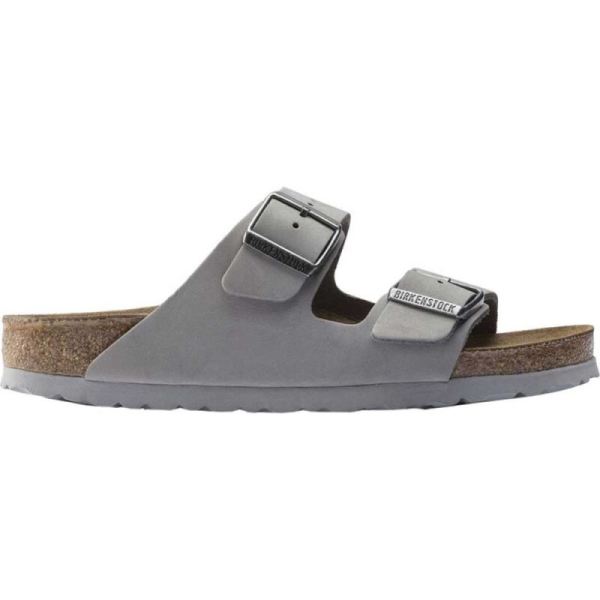 Birkenstock-Women's Arizona Soft Footbed Nubuck Slide Dove Gray Nubuck