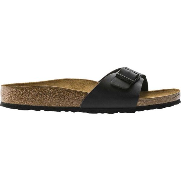 Birkenstock-Women's Madrid Birko-Flor Slide Black Birko Flor