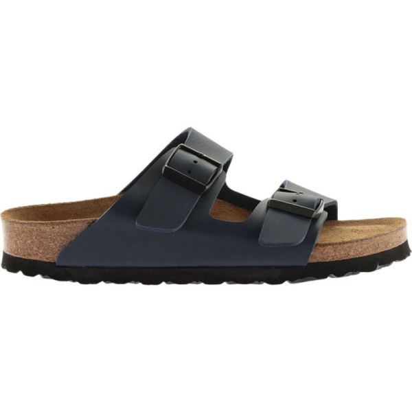 Birkenstock-Men's Arizona Soft Footbed Birko-Flor Slide Navy Birko-Flor